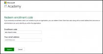 Enrollment Code page