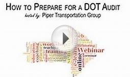 DOT Audit Webinar hosted by Piper Transportation Group