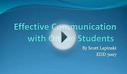 Effective Communication With Online Students