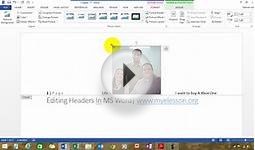 Learn MS Word Editing Headers Chapter 17 Hindi