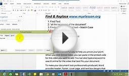 Learn MS Word Find and Replace Chapter 5 H