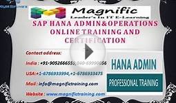 sap hana admin&operations online training and certification