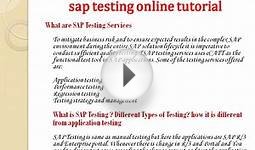 sap testing online training and certification