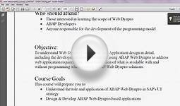 Web Dynpro ABAP Online Training - Part 1